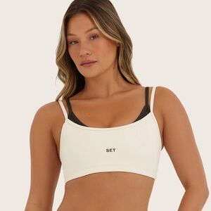 Women's Cream Sports Bra